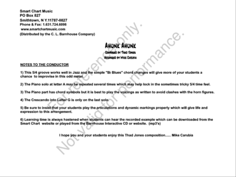 Ahunk Ahunk Jazz Ensemble scores gallery preview page 3