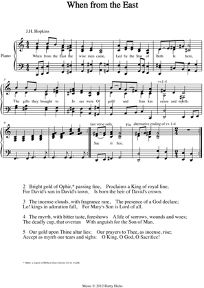 When from the East. A new tune to a wonderful old hymn.
