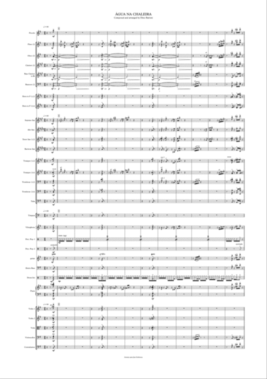 Agua na Chaleira orchestral choro Jazz Ensemble scores gallery preview page 2