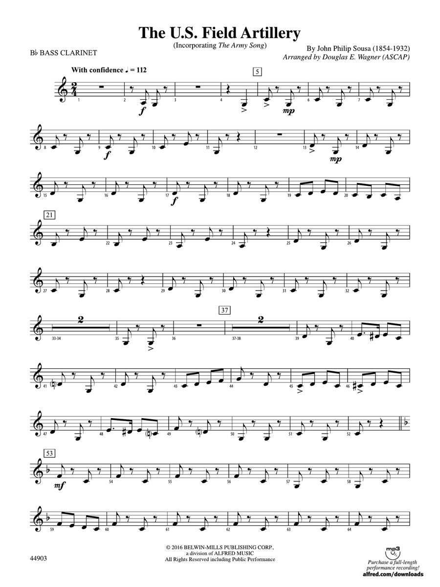 The U.S. Field Artillery: B-flat Bass Clarinet