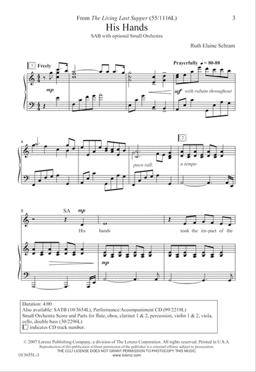 His Hands His Hands 3-Part scores gallery preview page 4