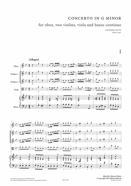 Oboe concerto in G minor