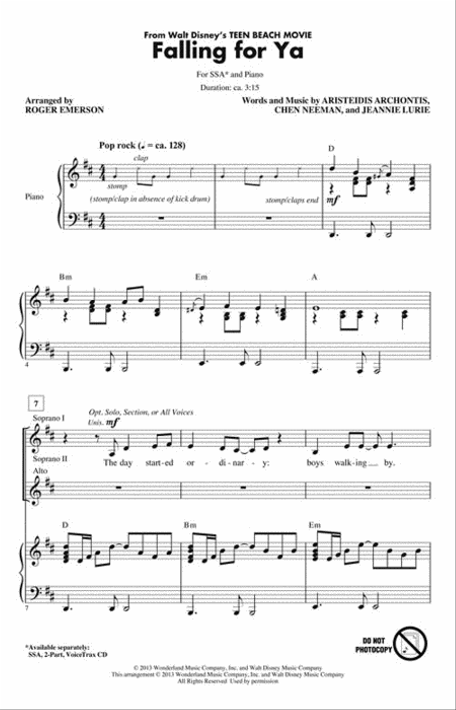 Falling for Ya SSA scores gallery preview page 2