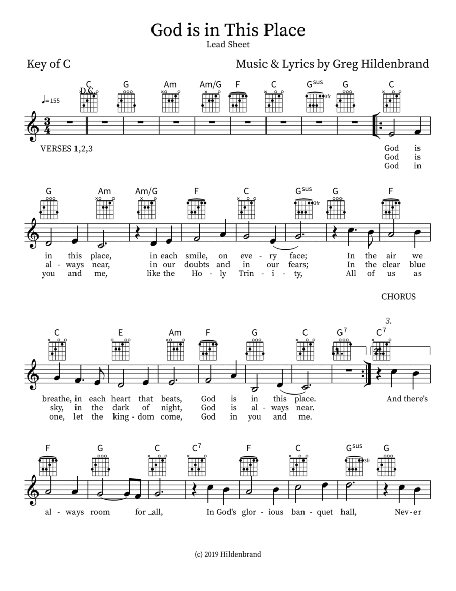 God is in This Place Guitar scores gallery preview page 1