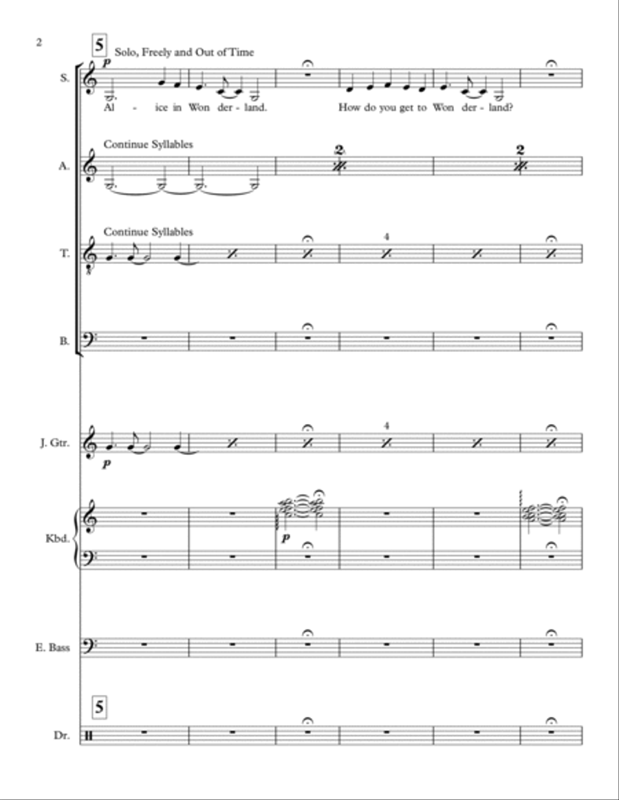 Alice In Wonderland Divisi scores gallery preview page 2