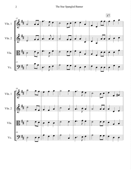 The Star Spangled Banner for String Quartet image number null