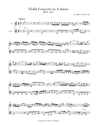 Violin Concerto in A Minor (arr. 2 violins)