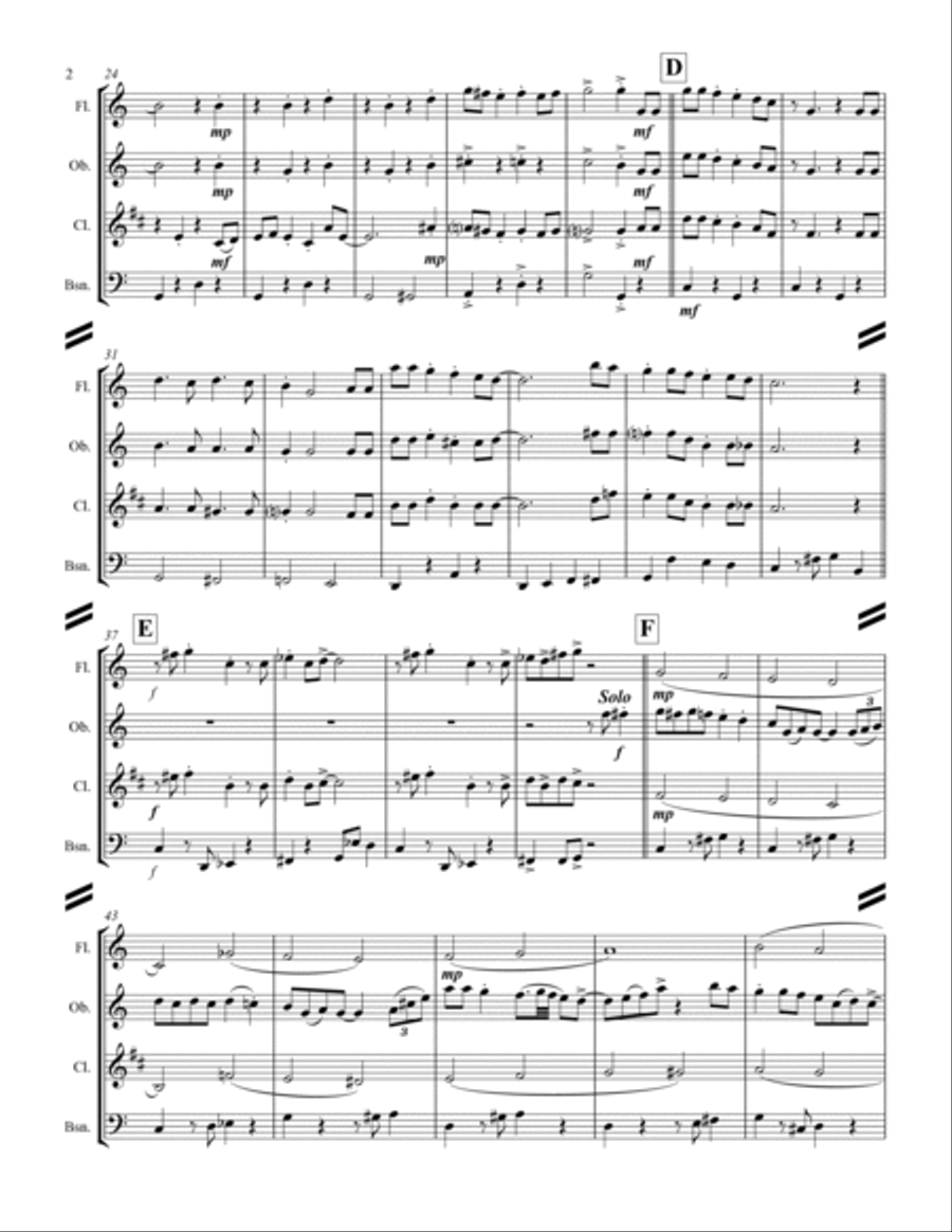 Let It Snow! Let It Snow! Let It Snow! Woodwind Quartet scores gallery preview page 3