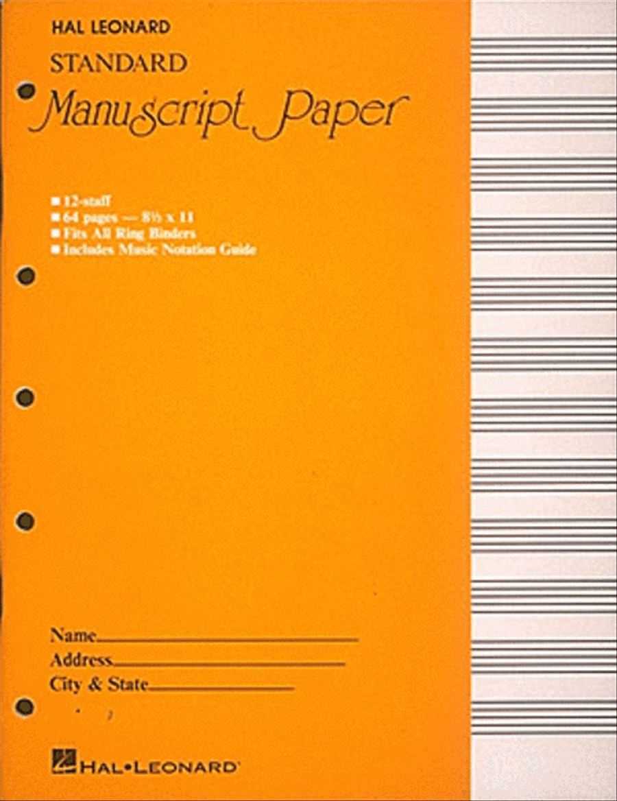 Standard Manuscript Paper (Yellow Cover) Staff Paper scores gallery preview page 1