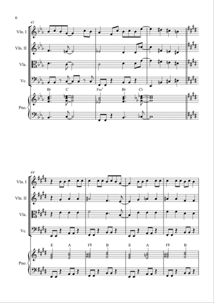 Summer Nights String Quartet scores gallery preview page 6