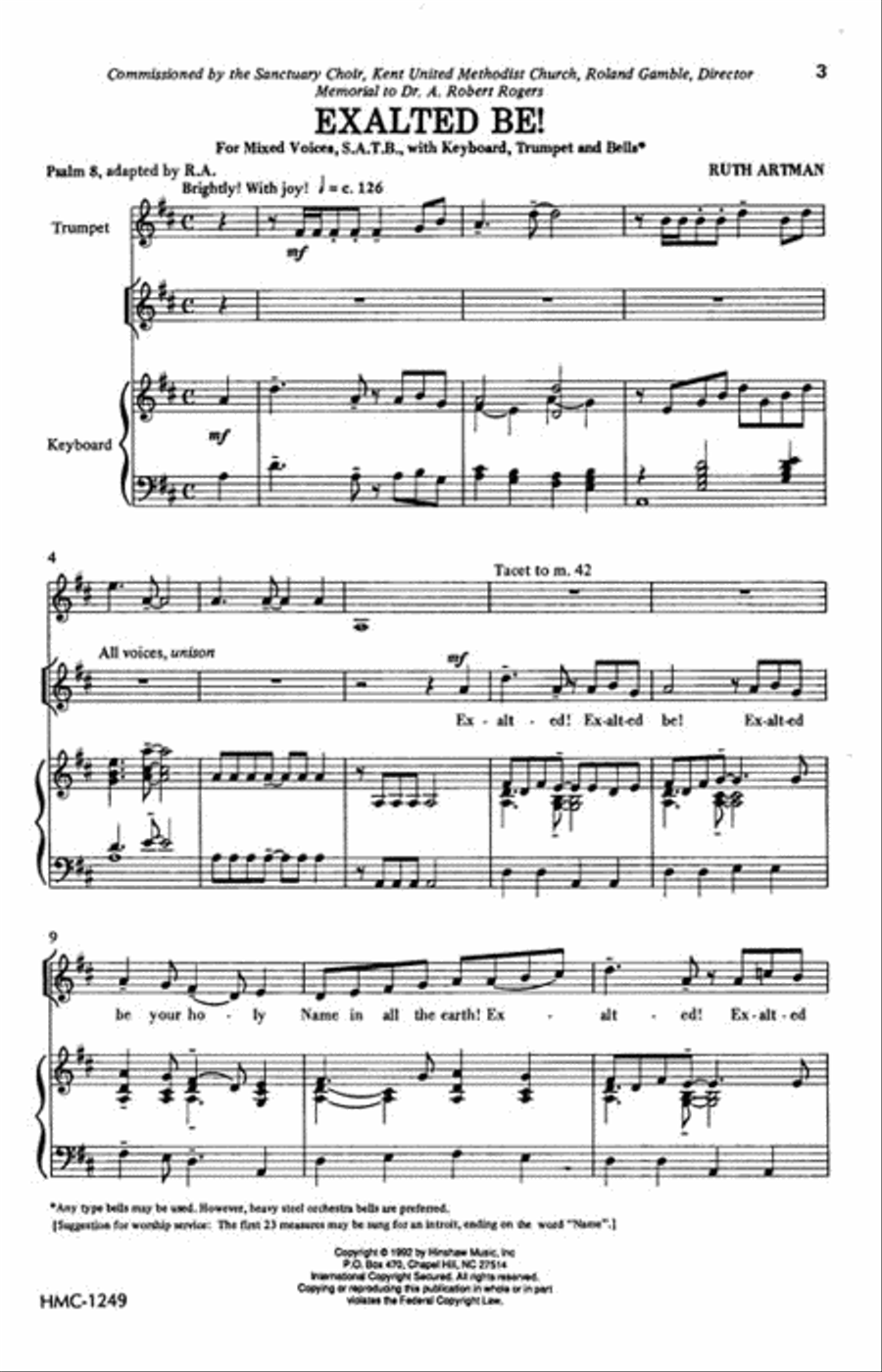 Exalted Be 4-Part scores gallery preview page 2