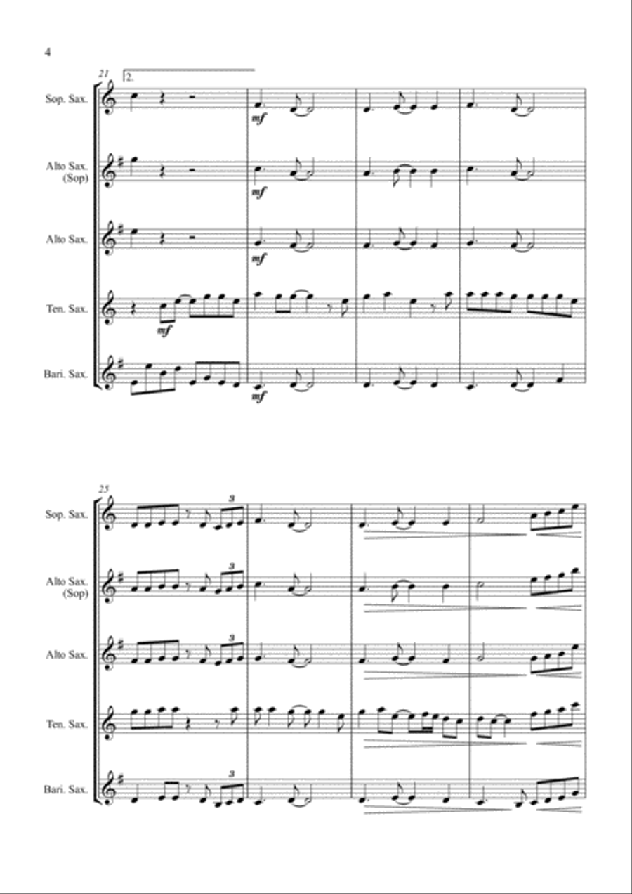Livin' On A Prayer Livin' On A Prayer Saxophone Quartet scores gallery preview page 4