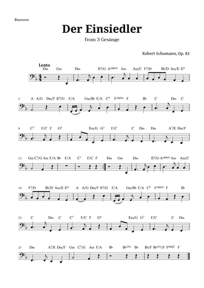 Der Einsiedler by Schumann for Bassoon and Chords