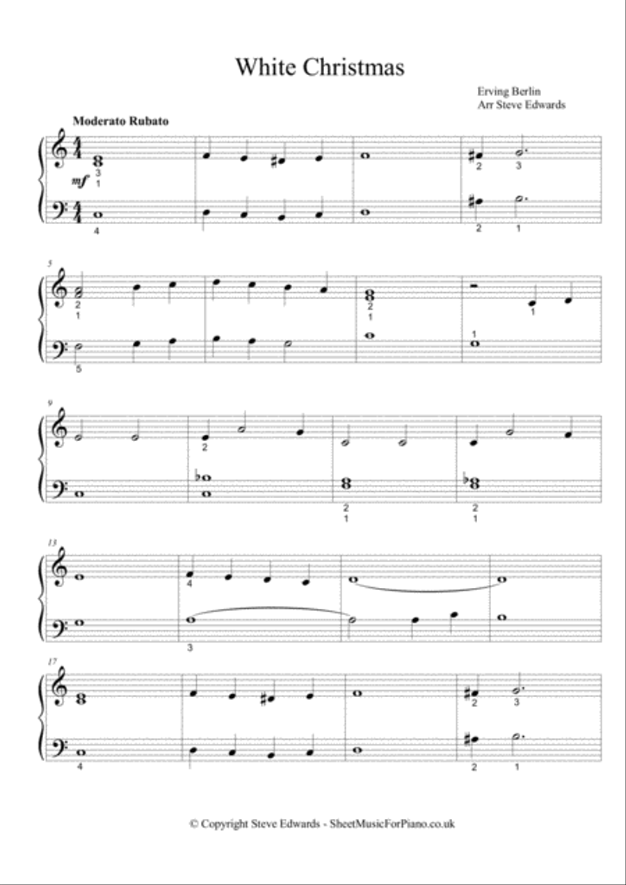 White Christmas Piano Solo scores gallery preview page 2