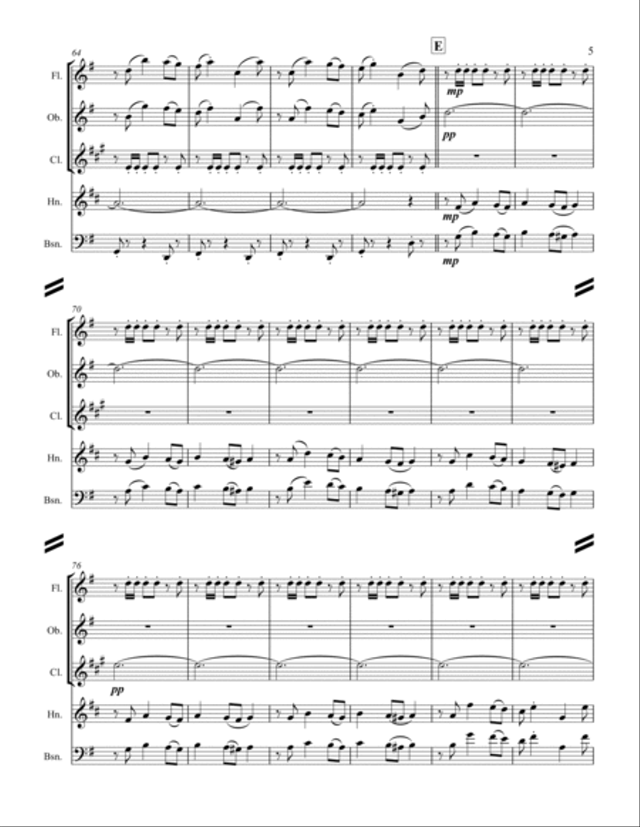 Tchaikovsky – Danse Espagnole (Spanish Dance) from Swan Lake (for Woodwind Quintet) Woodwind Quintet scores gallery preview page 6