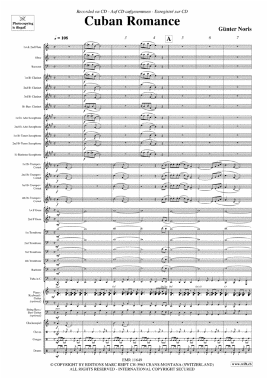 Cuban Romance Concert Band scores gallery preview page 4