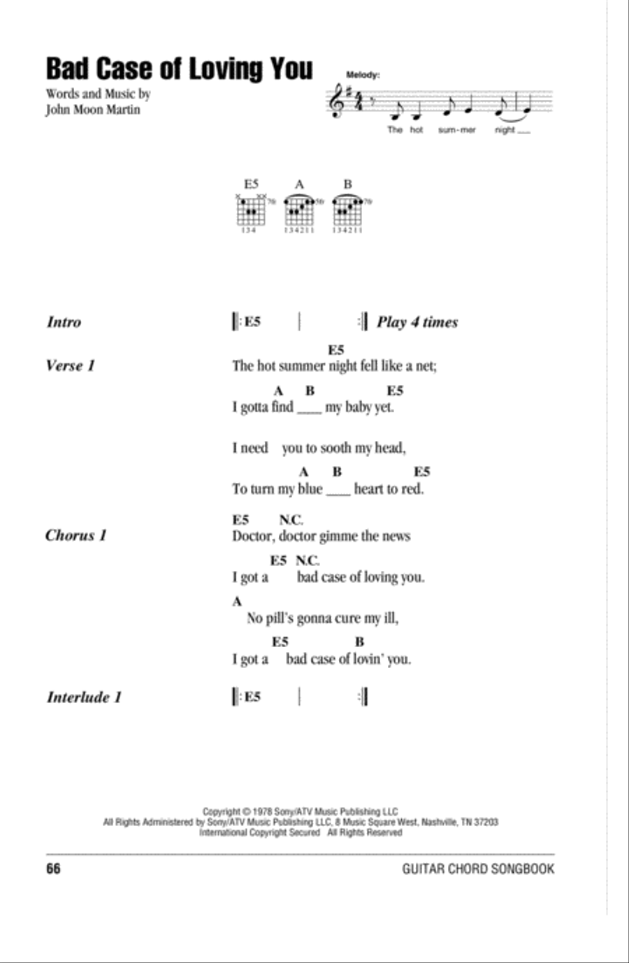 Bad Case Of Loving You Acoustic Guitar scores gallery preview page 1