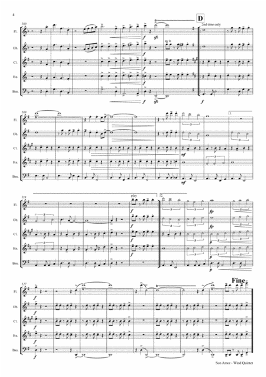 Son amor! - Samba - Wind Quintet Woodwind Quintet scores gallery preview page 5