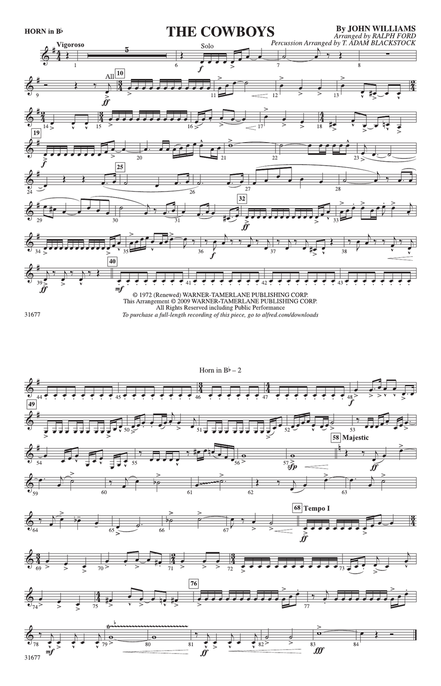 The Cowboys: Horn in B flat