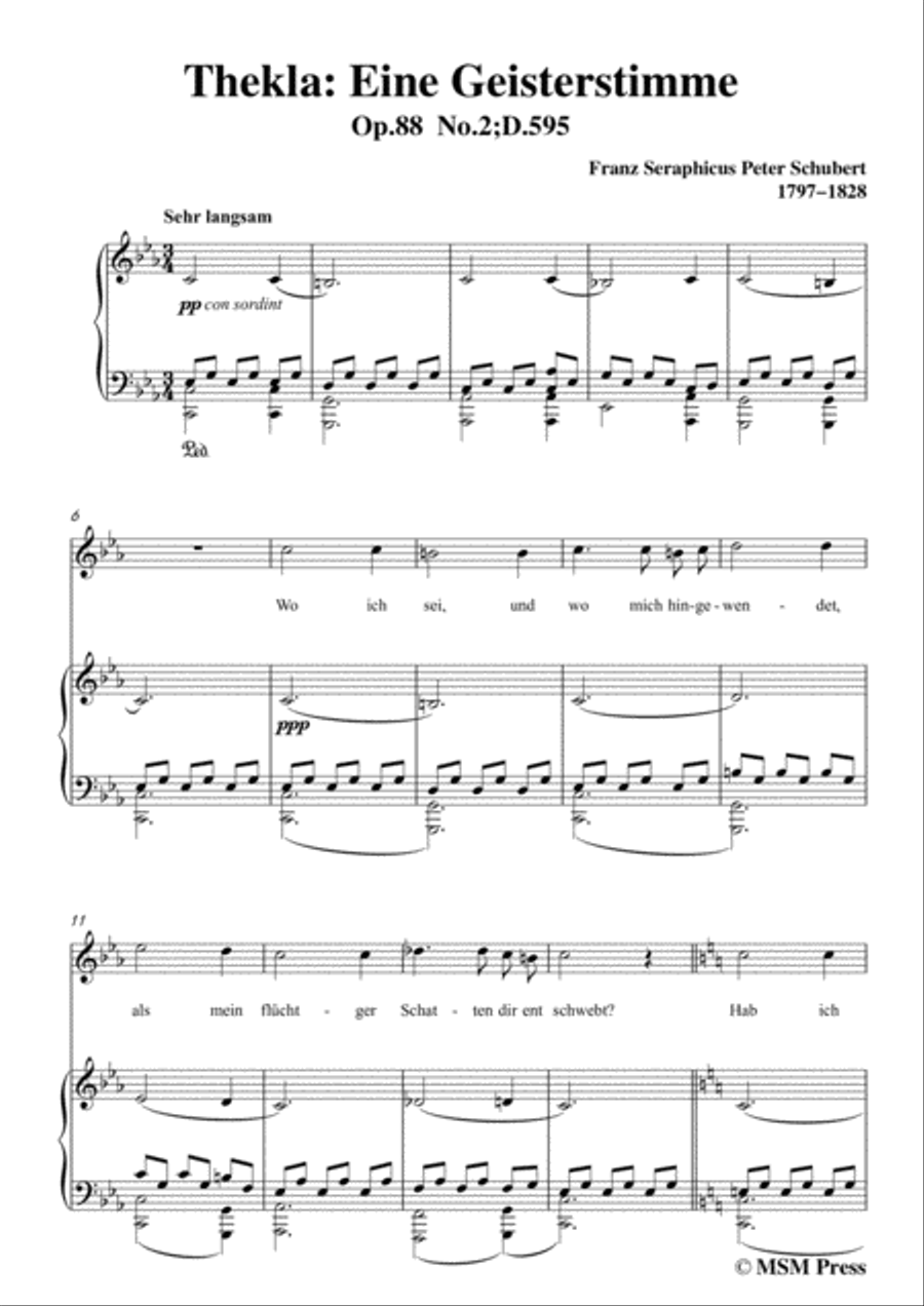 Schubert-Thekla: Eine Geisterstimme(Thekla: A Spirit Voice),D.595,in c minor,for Voice&Piano Voice scores gallery preview page 3