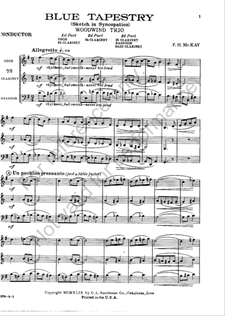 Blue Tapestry Clarinet Trio scores gallery preview page 2