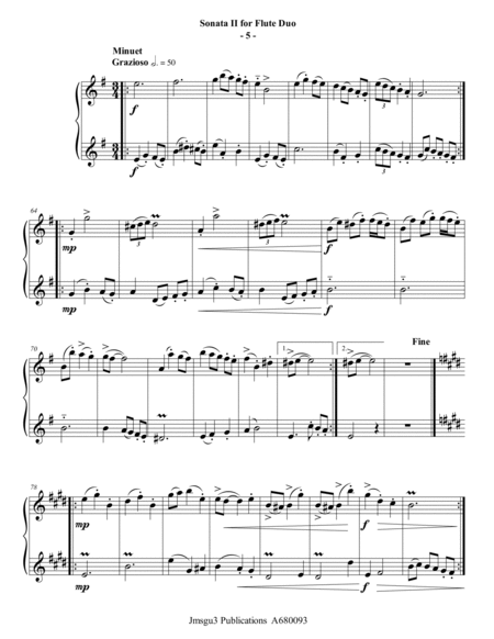 Sammartini: Sonata Op. 1 No. 2 for Flute Duo image number null