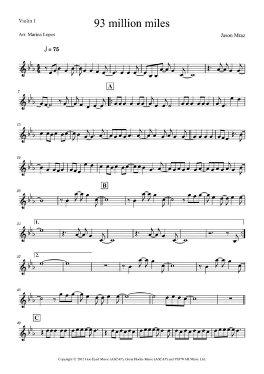 93 Million Miles 93 Million Miles Small Ensemble scores gallery preview page 6