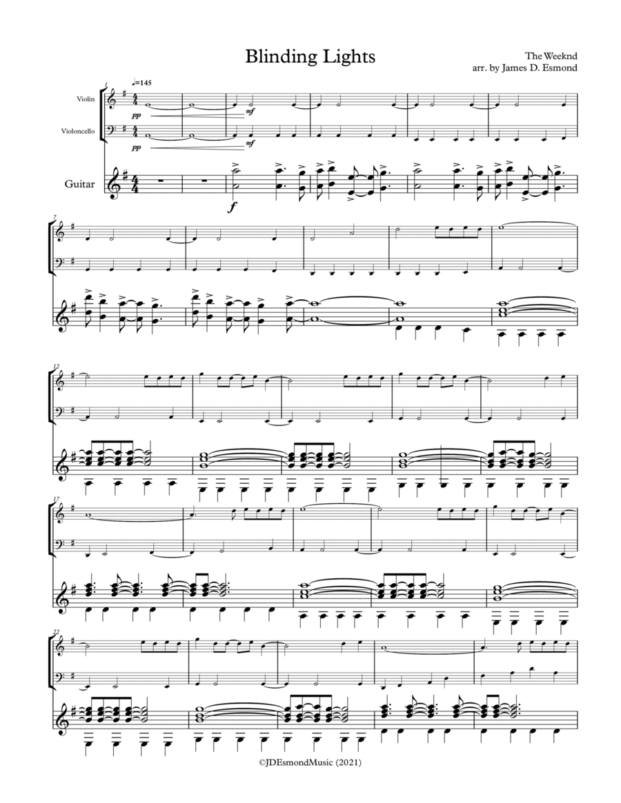 Blinding Lights Small Ensemble scores gallery preview page 1