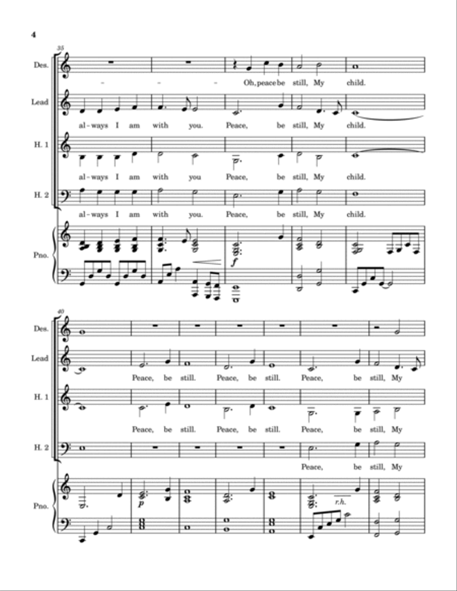 Peace, Be Still - Choral Version Choir scores gallery preview page 5