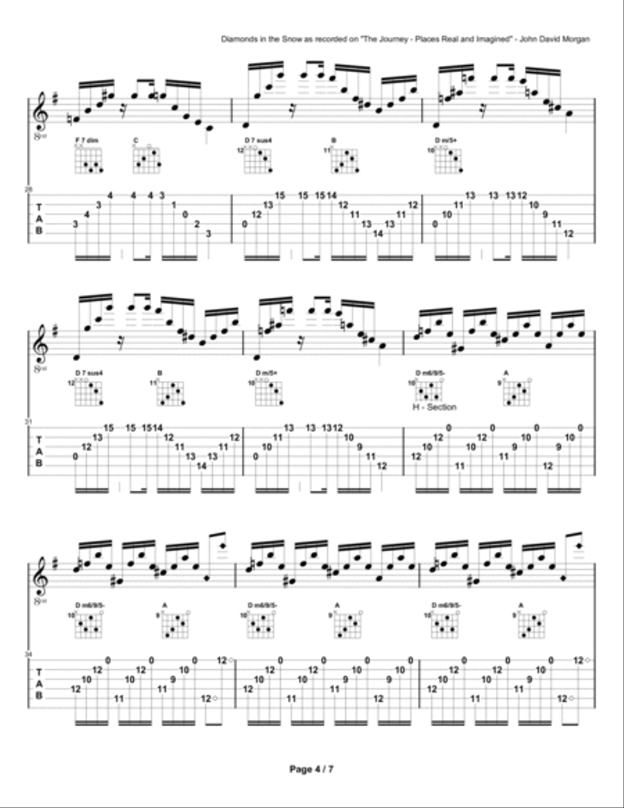 Diamonds in the Snow Acoustic Guitar scores gallery preview page 4