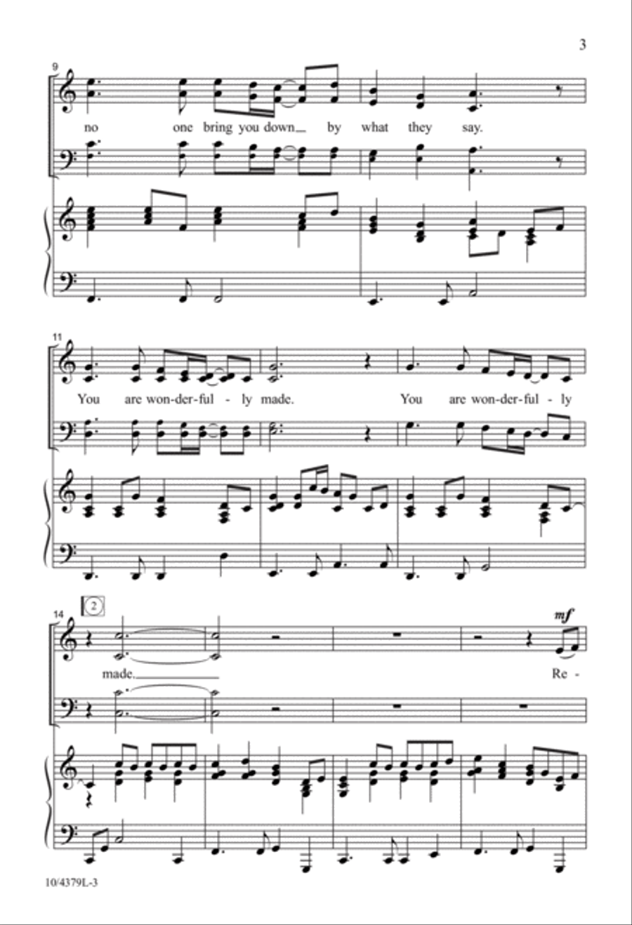 You Are Wonderfully Made 4-Part scores gallery preview page 3