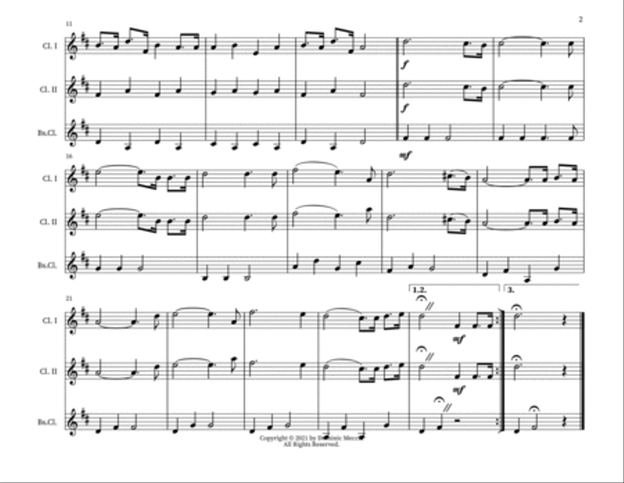 O Holy Night (Cantique De Noel) Woodwind Trio scores gallery preview page 2