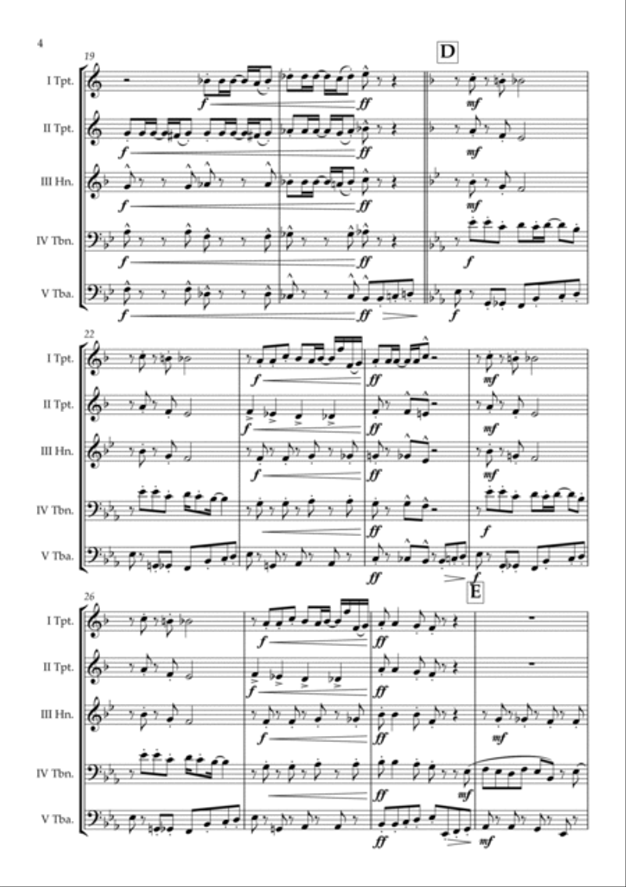 The Muppet Show Theme Brass Quintet scores gallery preview page 5