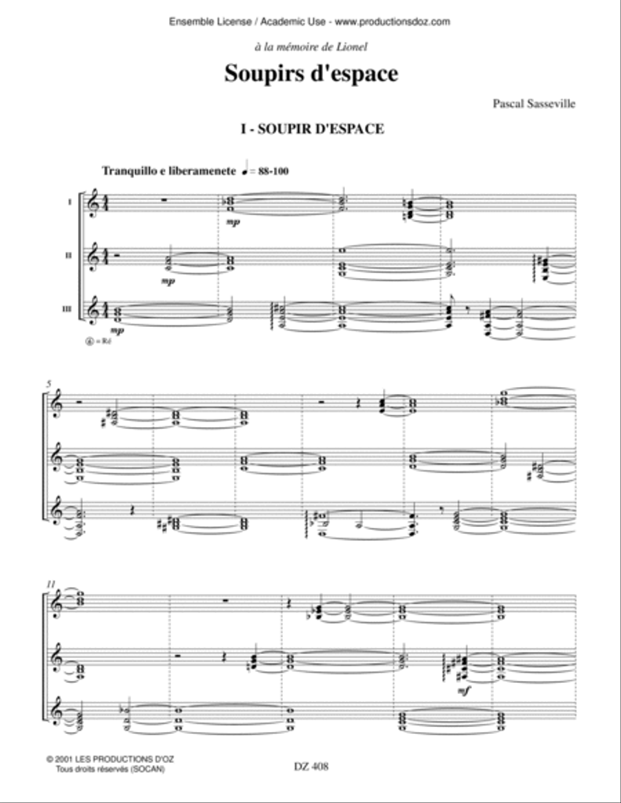Soupirs d'espace Guitar Ensemble scores gallery preview page 2