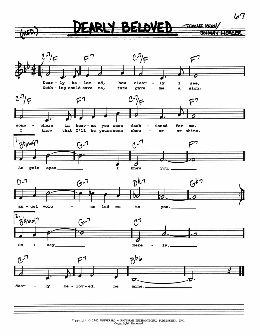 Dearly Beloved (Low Voice) Low Voice scores gallery preview page 1