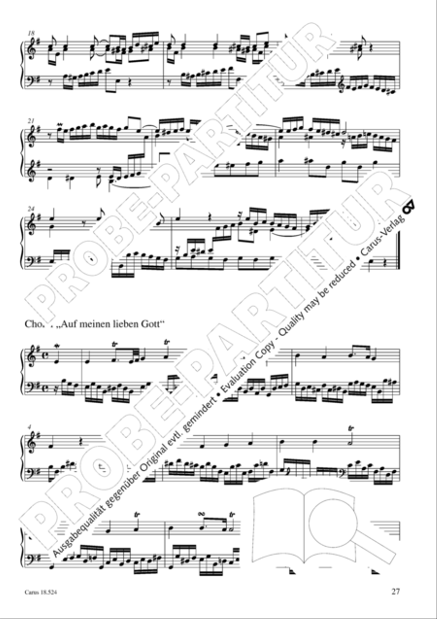 Chorale arrangements. First part of the Clavier-Ubung Collection / Songbook scores gallery preview page 28