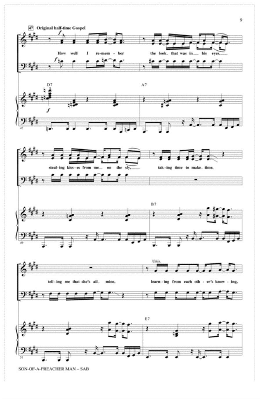 Son-Of-A-Preacher Man (arr. Mac Huff) 3-Part scores gallery preview page 8