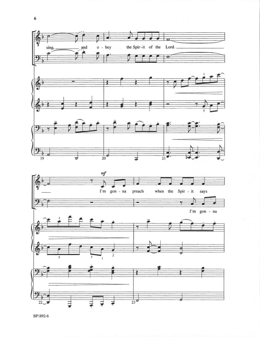 I'm Gonna Sing When the Spirit Says Sing - TTBB TTBB scores gallery preview page 5