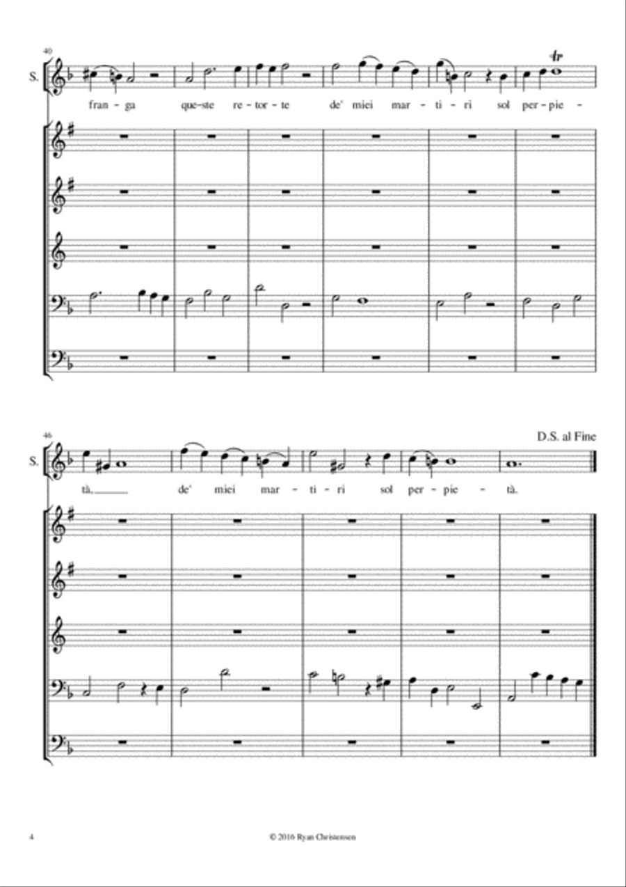 Lascia Ch'io Pianga Small Ensemble scores gallery preview page 4