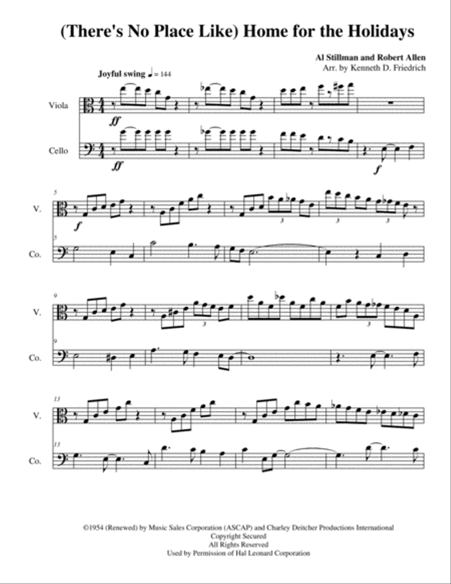 (There's No Place Like) Home For The Holidays String Duet scores gallery preview page 1