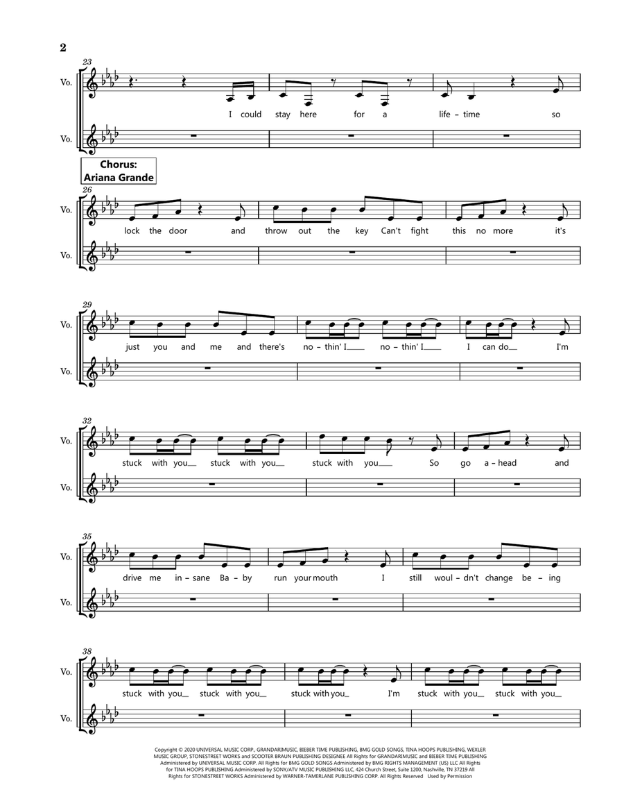 Stuck With U Medium Voice scores gallery preview page 2