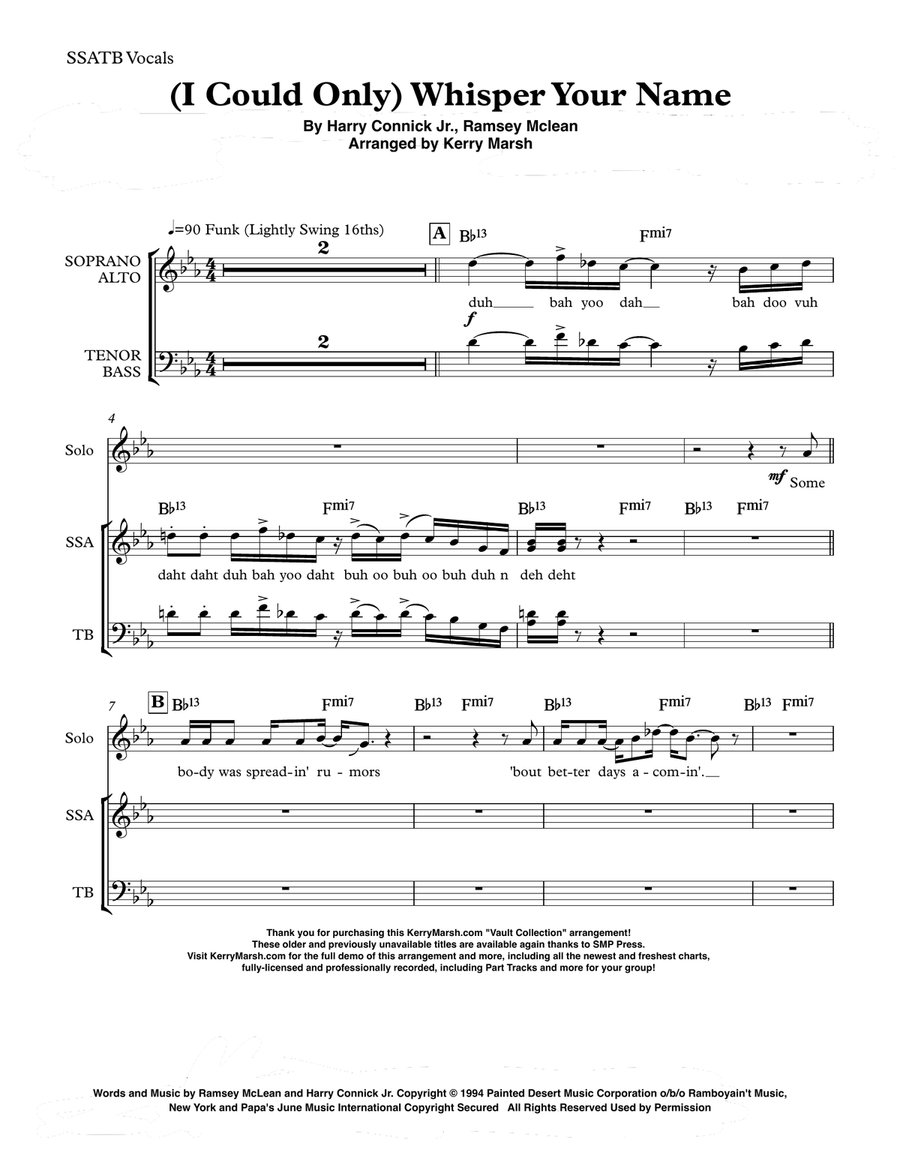 (i Could Only) Whisper Your Name Divisi scores gallery preview page 1