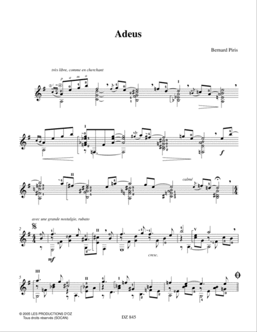 Adeus, Amanhã Classical Guitar scores gallery preview page 2