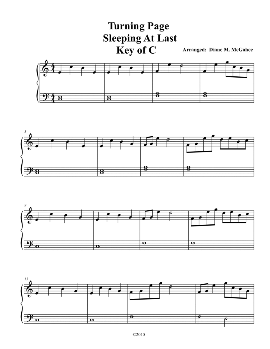 Turning Page Easy Piano scores gallery preview page 1