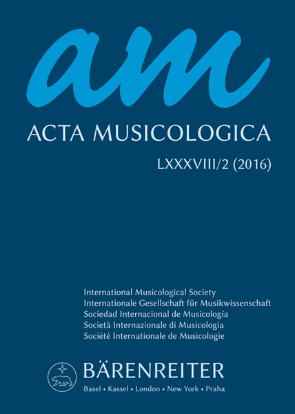 Acta Musicologica, Volume 2/2016
