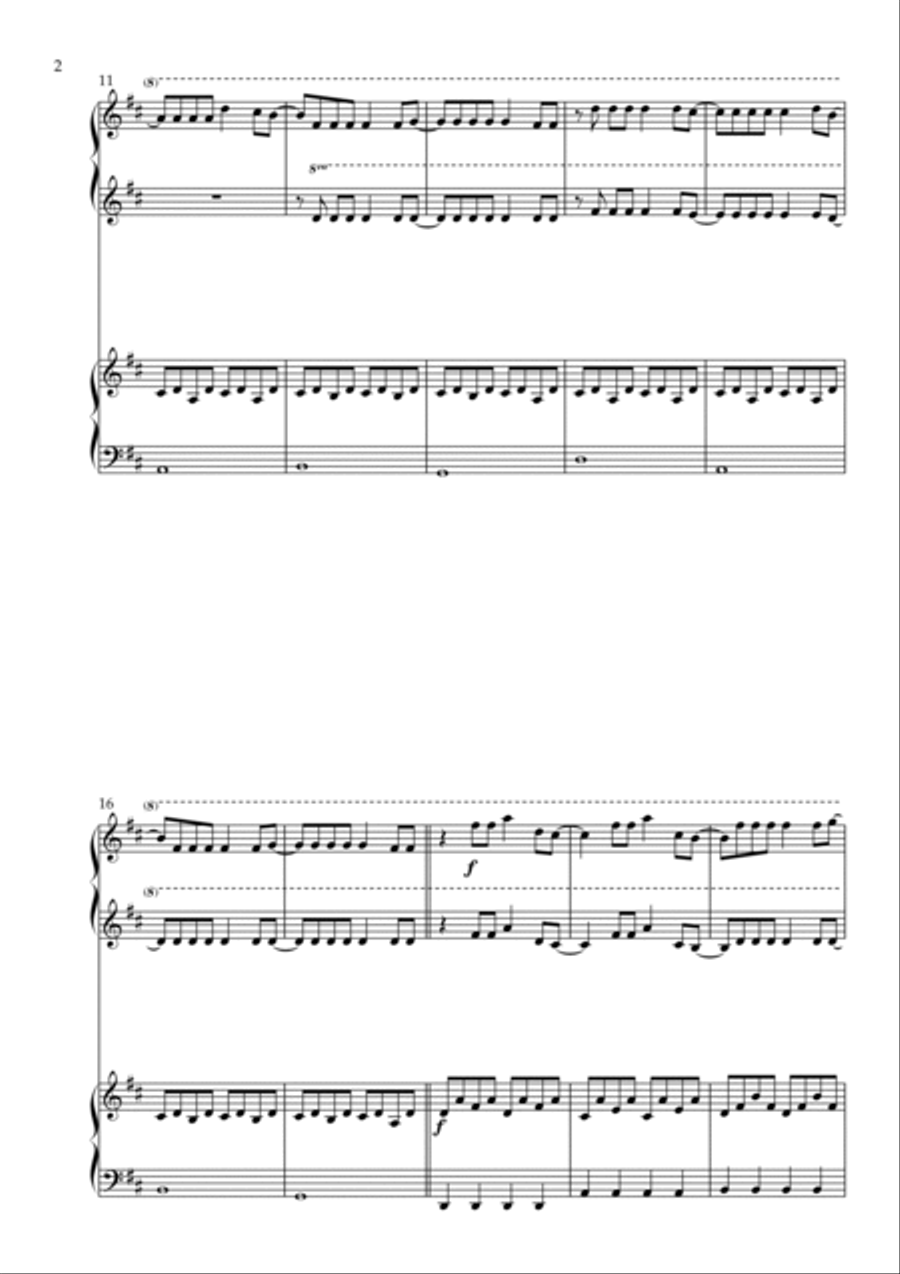 Demons 1 Piano, 4-Hands scores gallery preview page 2