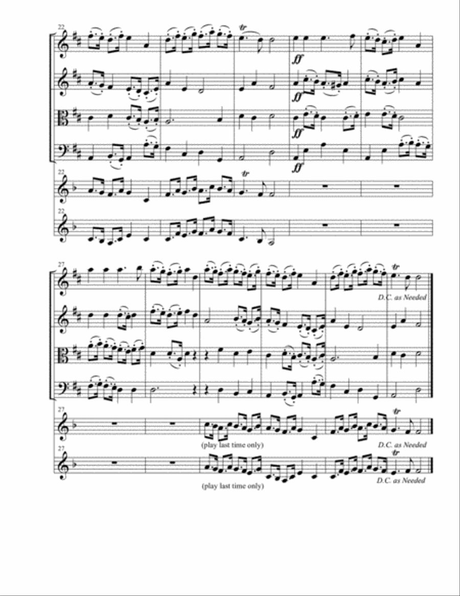 Trumpet Tune String Quartet or Trio with opt Trumpets and Bass Trumpet Trio scores gallery preview page 4