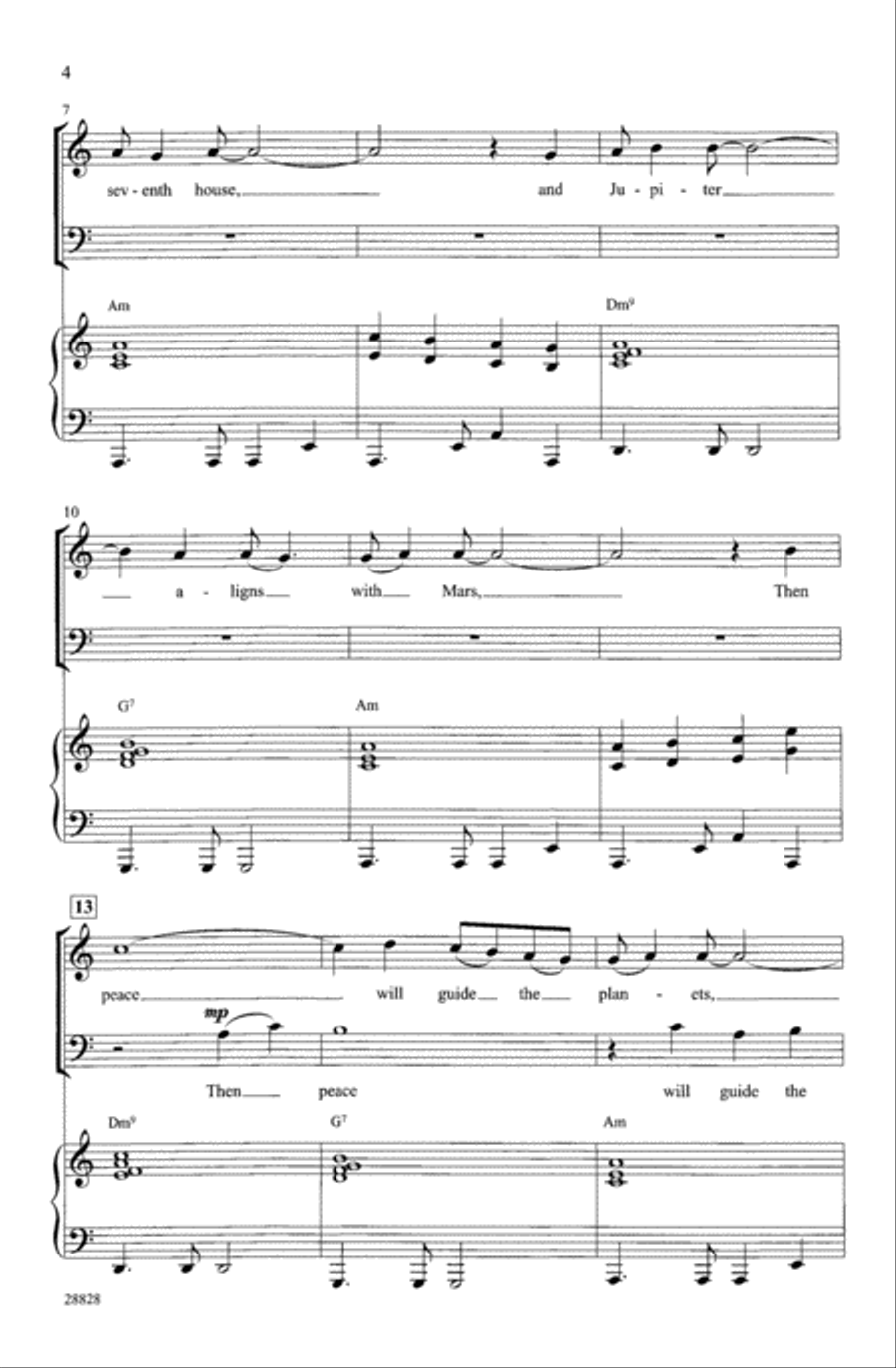 Aquarius / Let the Sunshine In 3-Part scores gallery preview page 12