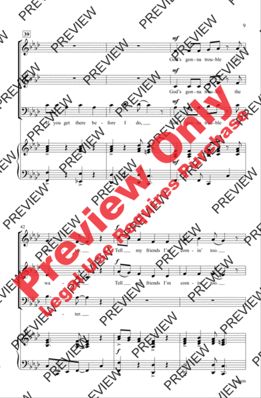 Wade in the Water Wade in the Water 3-Part scores gallery preview page 9
