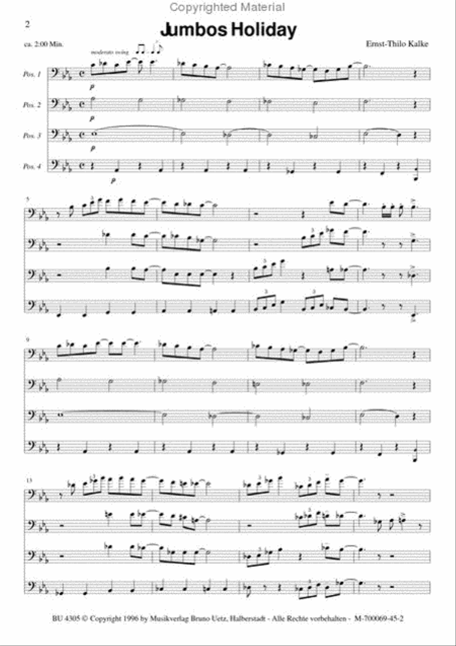 Jumbos Holiday Trombone Quartet scores gallery preview page 2